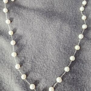 Elegant White Gold Pearl Necklace